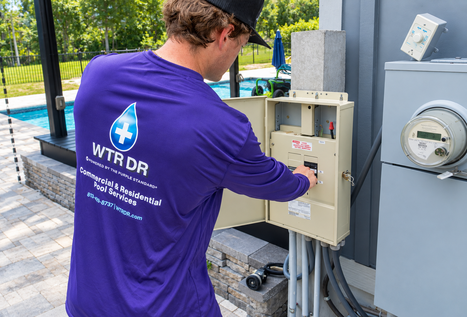 Newly installed pool pump and filter system by WTR DR